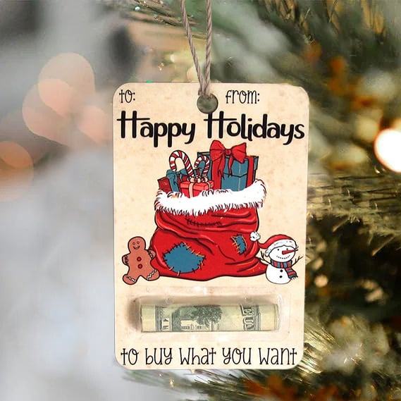 Kerst Geldhouder | Houten Decoratie | Handgemaakt Cadeau Idee