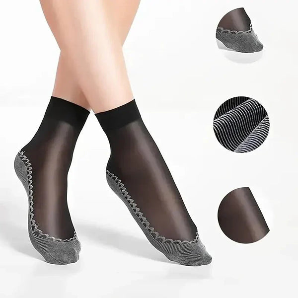 Dames Anti-Slip Sokken | Ademend Katoen & Nylon Mix | Versterkte Teen | 5+5 Gratis