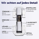 Scharnierversterker | VastZeker™ | RVS Bevestigingsplaat | Verstevigt Deur & Kastscharnieren