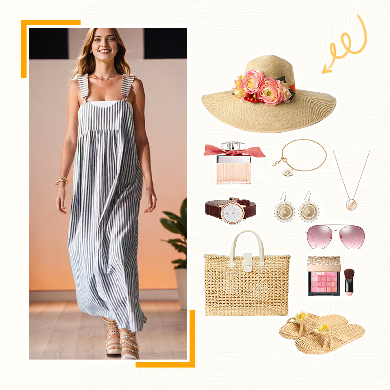 Leah™ Zomer Gestreepte Jurk