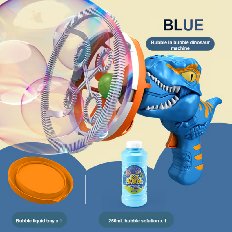 Dinosaurus Bellenblaas Pistool | Elektrisch | 1000+ Bellen per Minuut | ABS Kunststof