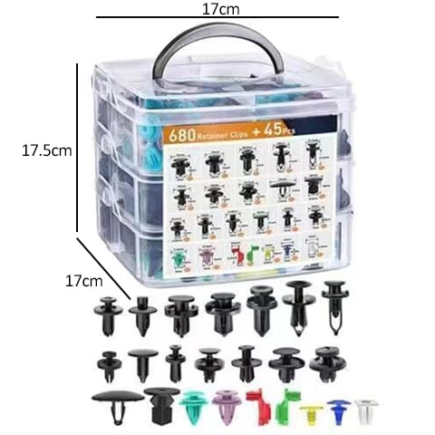 Auto Retainer Clips Set | 725-delig met Verwijdertool | Universele Pasvorm | PP Kunststof