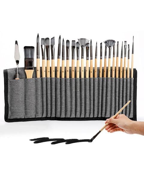 Professionele Verfkwasten Set 24-delig | Houten Handvat | Inclusief Paletmes
