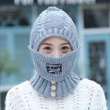 Dames Winterset | Gebreide Beanie Muts met Sjaal en Masker | Extra Warm & Zacht