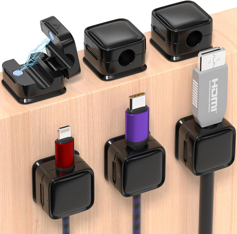 Magnetische Kabel Organizer | Zelfklevende Kabelhouder | Bureau & Auto | 5 Sleuven
