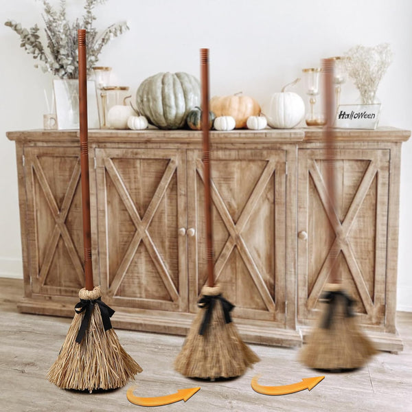 Halloween Bezem Decoratie | Zwevend & Lachend | Geluids- en Aanraak Geactiveerd | Kunststof | 120 cm