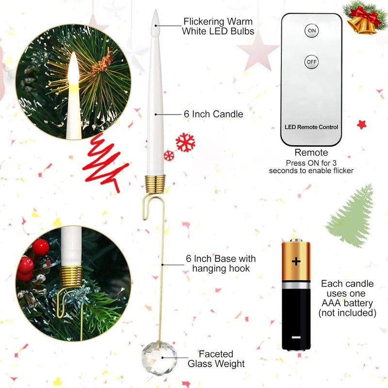 Kerstboom LED Kaarsen | FlickerLite™ | Flameloos | Afstandsbediening & Timer | Warm Witte Sfeerverlichting