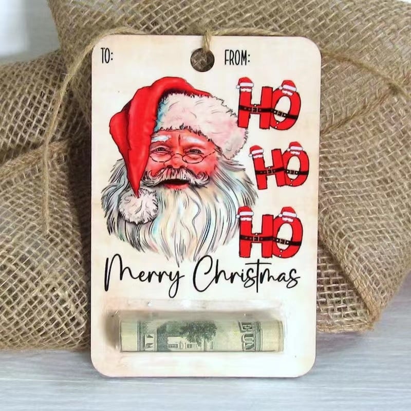 Kerst Geldhouder | Houten Decoratie | Handgemaakt Cadeau Idee