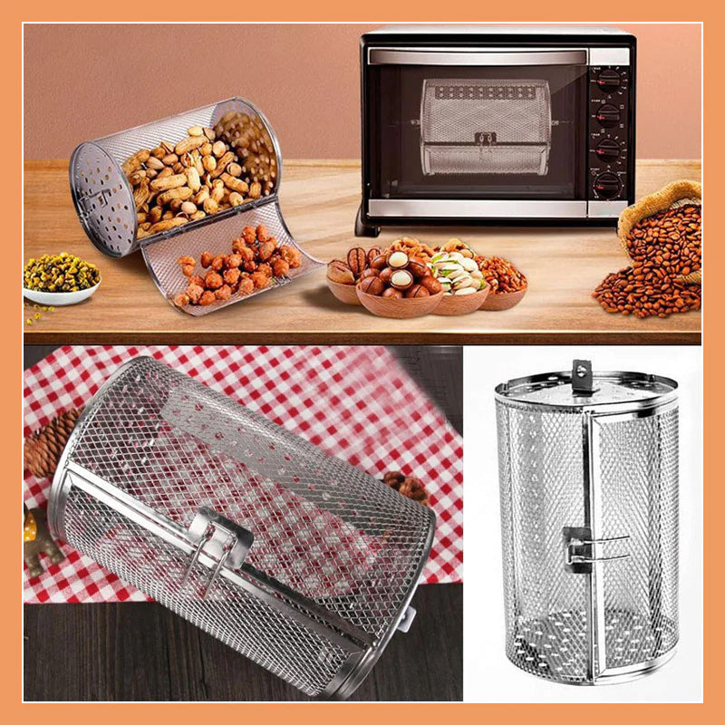 Roterende Grillkorf | 360° Warmteverdeling | RVS | 12×23 cm | Airfryer Compatibel