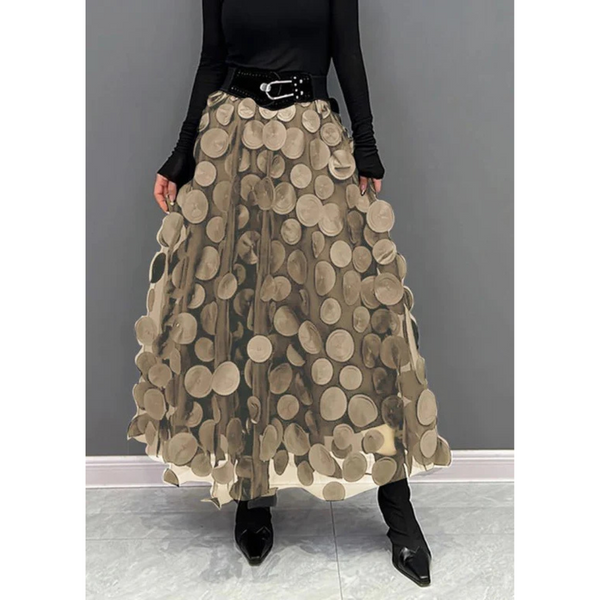 Dames Vintage Polkadot Maxi Rok | Hoge Taille