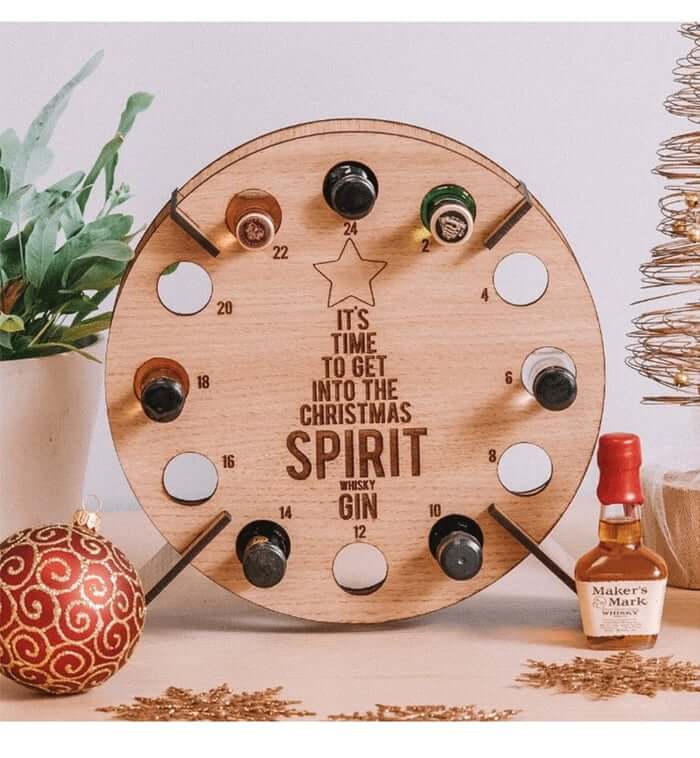 Adventskalender Kerstboom | Houten DIY Bier- & Wijnhouder | 40 cm