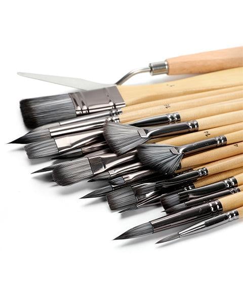 Professionele Verfkwasten Set 24-delig | Houten Handvat | Inclusief Paletmes