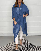Dames V-hals Top | Losvallend Design | Vloeiende Stof met Luxe Glans