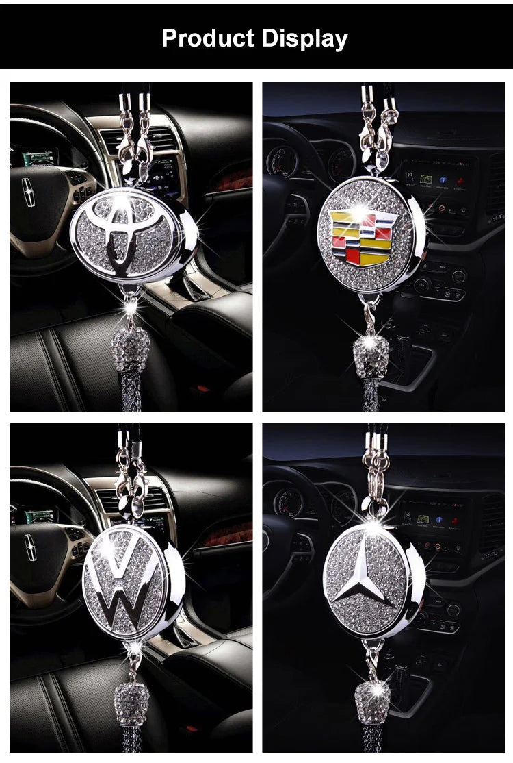 Auto-logo parfumhanger | Kristal & zinklegering | Sprankelende decoratie & cadeau-idee