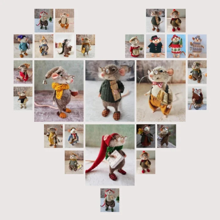 Kerst Ornament | Handgemaakte Viltmuis | Duurzaam & Decoratief