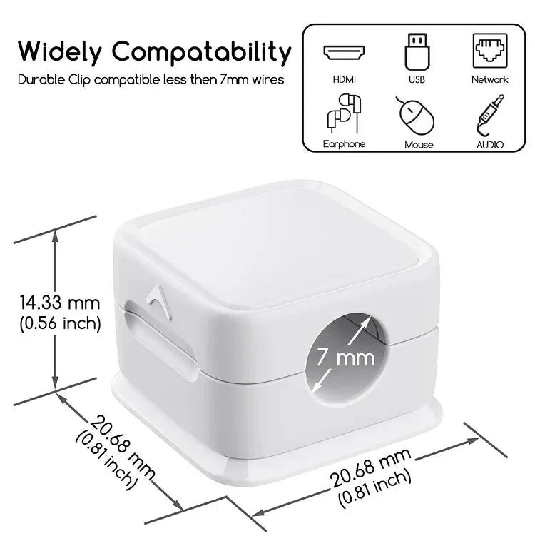 Magnetische Kabel Organizer | Zelfklevende Kabelhouder | Bureau & Auto | 5 Sleuven