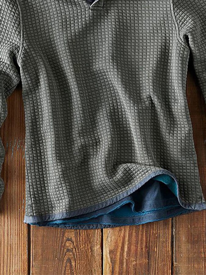 Heren Casual Overhemd | Losse Pasvorm | Opstaande Kraag | Lange Mouw