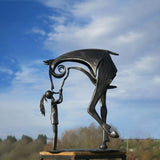 Metalen Paardensculptuur | Handgemaakt Tuinbeeld | Weerbestendig | 50×50×15 cm