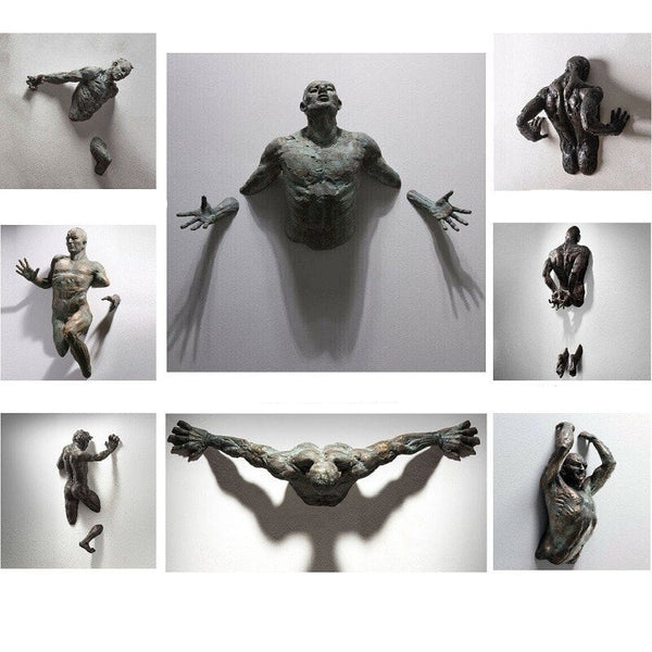 Decoratief Wandbeeld | Resin Kunstwerk | Abstracte Mensfiguren | Ophangbaar | Meerdere Maten