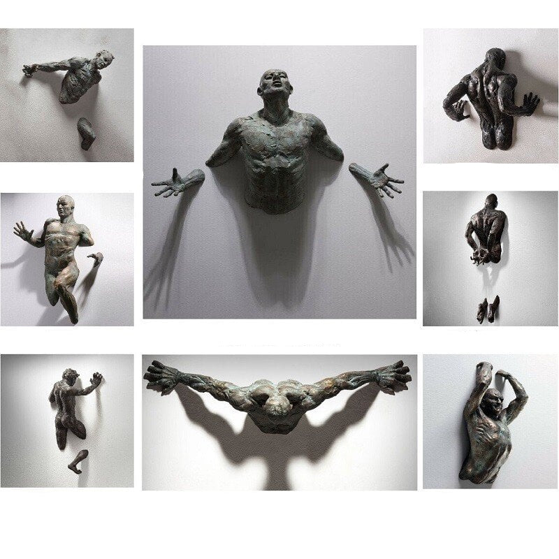 Decoratief Wandbeeld | Resin Kunstwerk | Abstracte Mensfiguren | Ophangbaar | Meerdere Maten