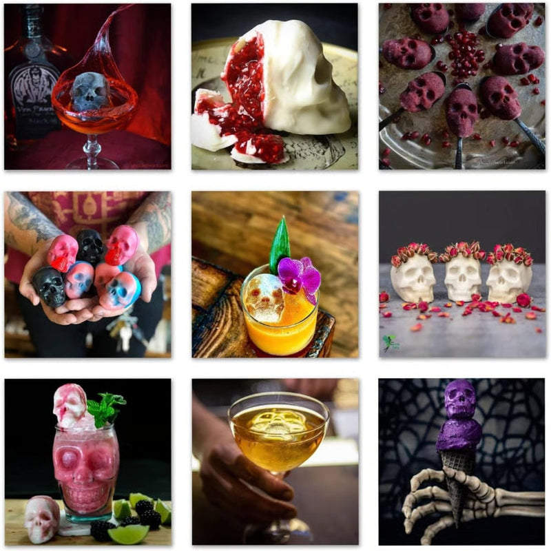 Halloween IJsblokjes Vorm | 3D Schedel Mal | Flexibel Silicone | Voor Drankjes en Desserts