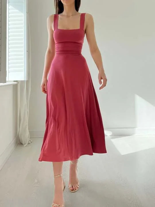 Heidi-Mode | Audrey Midi Jurk Omkeerbaar Van Organisch Bamboe Met Zakken