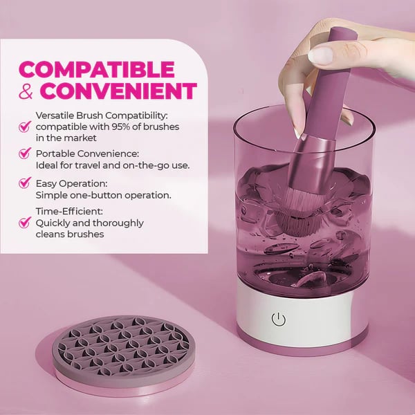 Elektrische Make-up Borstelreiniger | Automatisch Reinigen & Drogen | Compact Ontwerp 16×9cm