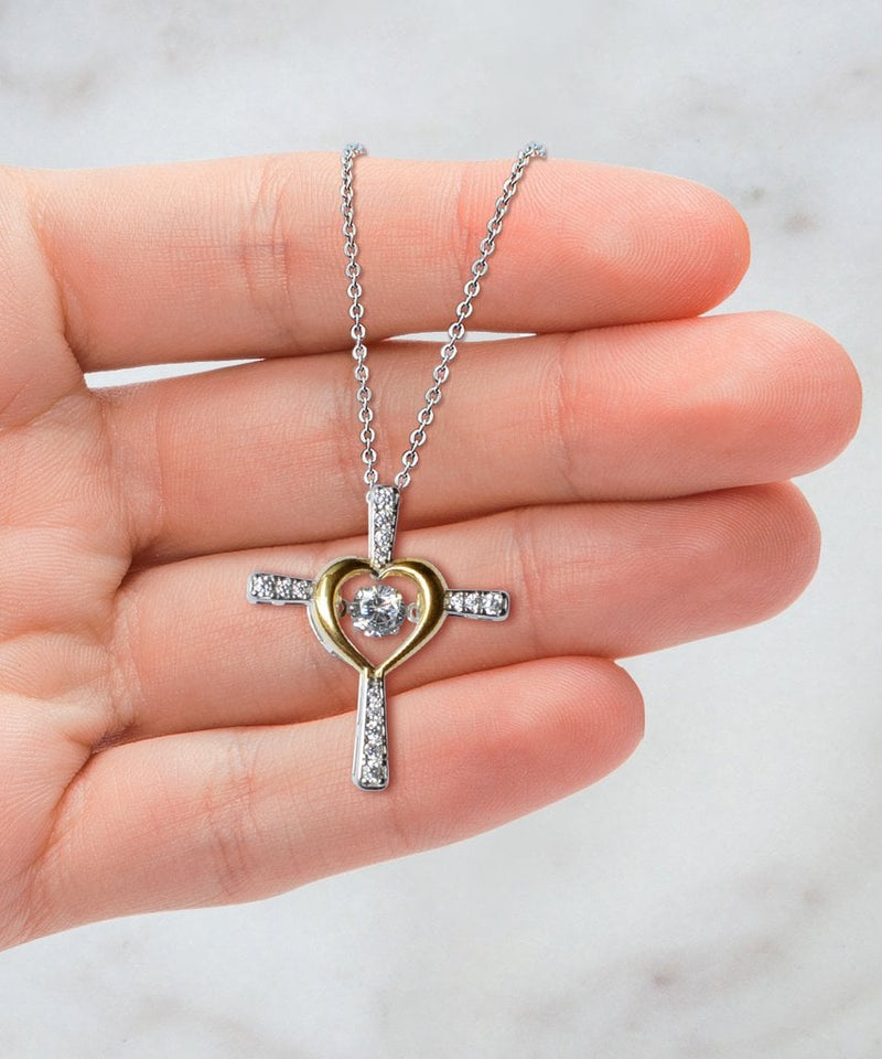 Halsketting met boodschapkaart | Geschenk voor dochter | Kruis met zirconia & geschenkdoos