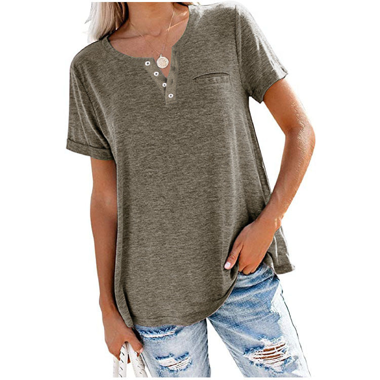 Lotte™ Blouse Met Korte Mouwen en V-hals