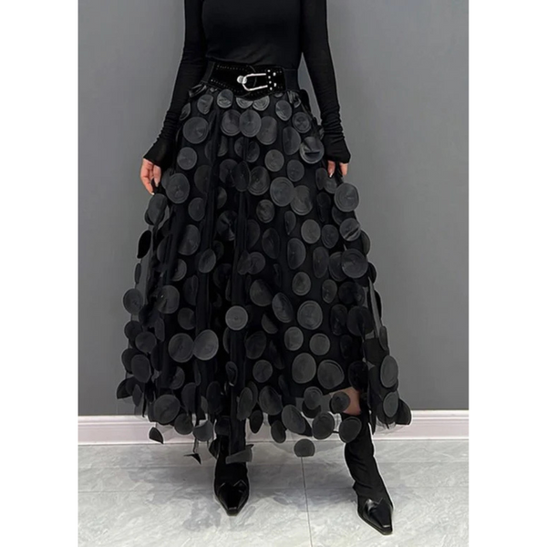 Dames Vintage Polkadot Maxi Rok | Hoge Taille