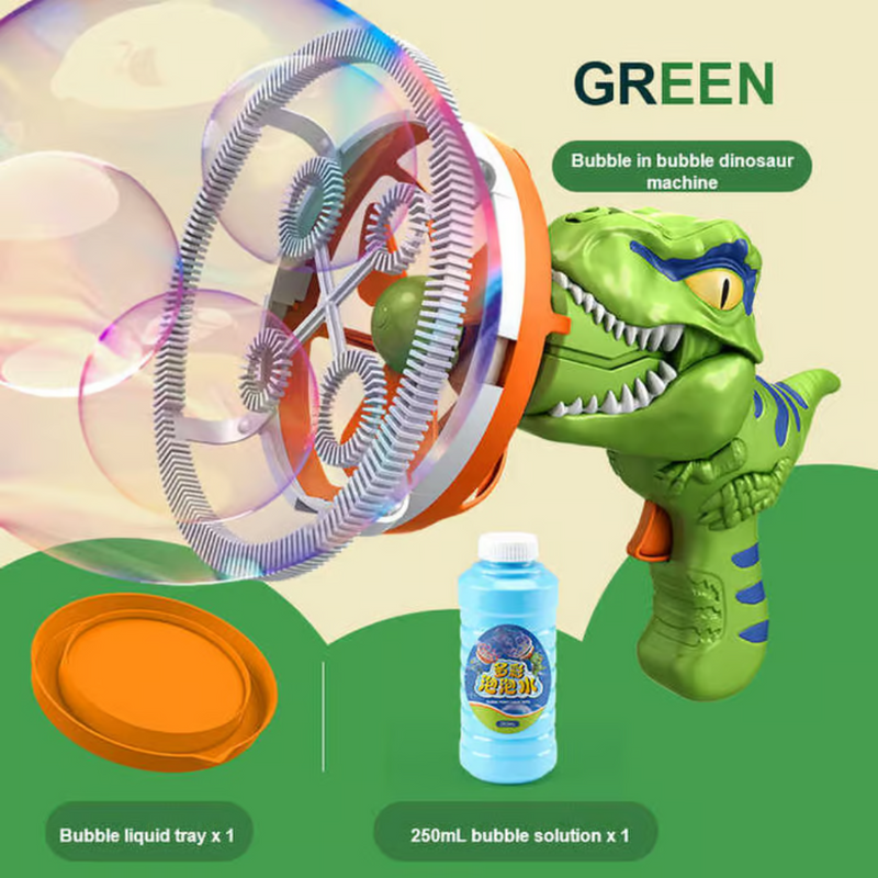 Dinosaurus Bellenblaas Pistool | Elektrisch | 1000+ Bellen per Minuut | ABS Kunststof