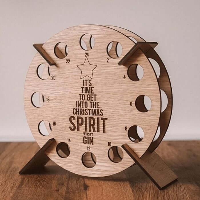 Adventskalender Kerstboom | Houten DIY Bier- & Wijnhouder | 40 cm