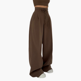 Dames High-Waist Broek | Wijde Pijpen | Comfortabele Pasvorm