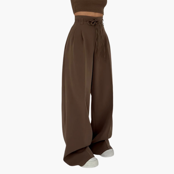 Dames High-Waist Broek | Wijde Pijpen | Comfortabele Pasvorm