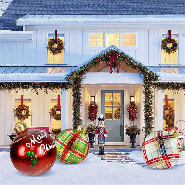 Kerst Opblaasbare Bal | Buitendecoratie | Weerbestendig PVC | 60 cm | 11 Stijlen