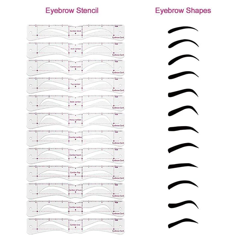 Wenkbrauw Sjabloon Kit | 12-delig Brow-Mapping Systeem | Perfecte Symmetrie