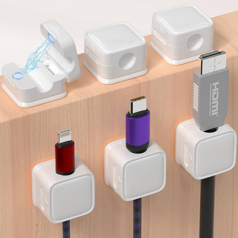 Magnetische Kabel Organizer | Zelfklevende Kabelhouder | Bureau & Auto | 5 Sleuven