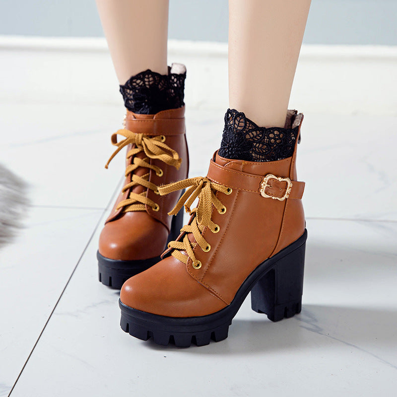 Cozenia™ | Modieuze veterschoenen met stevige hak