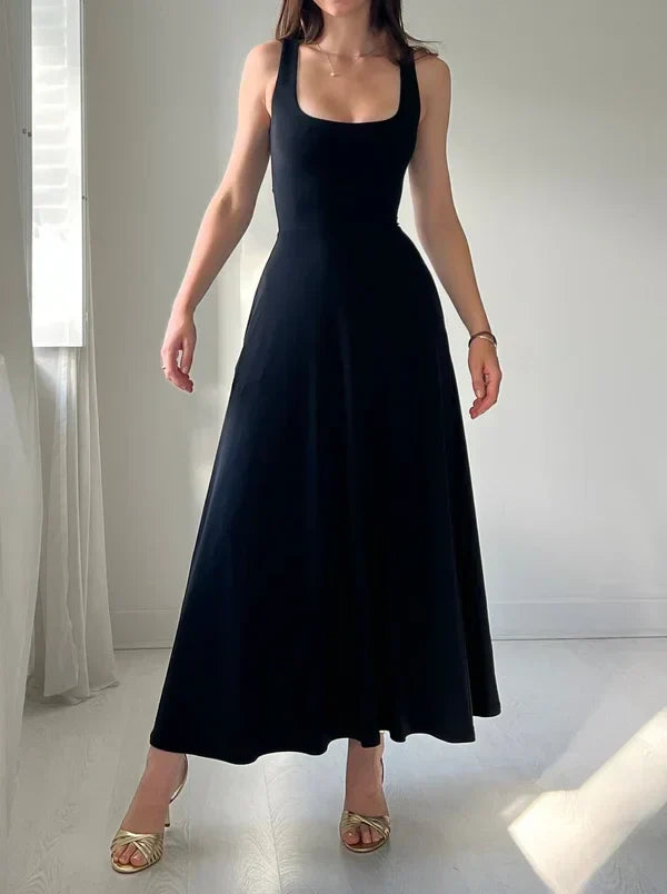 Heidi-Mode | Audrey Midi Jurk Omkeerbaar Van Organisch Bamboe Met Zakken
