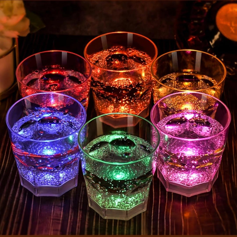 LED Wijn- en Champagneglazen | 6 Kleuren | Vloeistof Geactiveerd | Herbruikbaar | Set van 2 Stuks