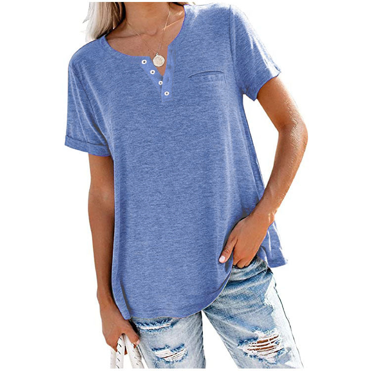 Lotte™ Blouse Met Korte Mouwen en V-hals