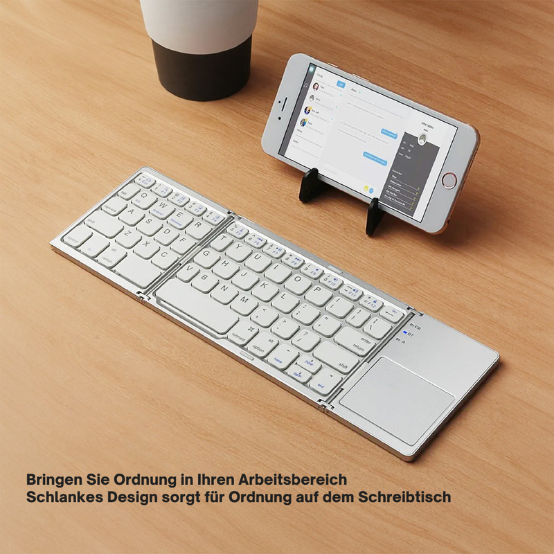 Mini Bluetooth Toetsenbord | Compact, Opvouwbaar & Draagbaar | Inclusief Touchpad