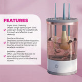 Elektrische Make-up Borstelreiniger | Automatisch Reinigen & Drogen | Compact Ontwerp 16×9cm