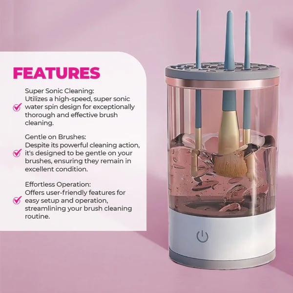 Elektrische Make-up Borstelreiniger | Automatisch Reinigen & Drogen | Compact Ontwerp 16×9cm