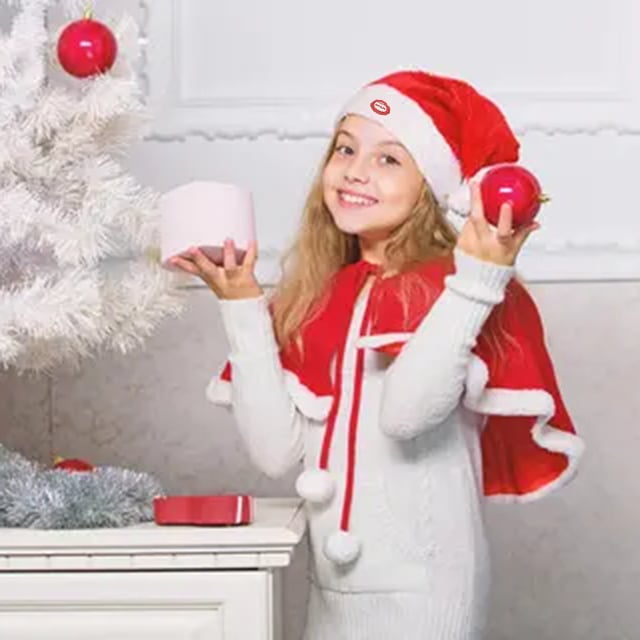 Kerstman Hoed | Zingend & Dansend | Beweegbaar met Muziek | Rood Pluche | 45 cm