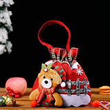 Kerst Cadeauzakjes | Herbruikbare Stoffen Cadeautas | Sneeuwman, Kerstman & Rendier Designs