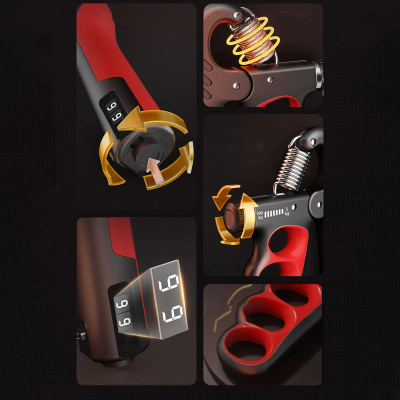 Handknijper met Teller | Verstelbare Weerstand 5–100KG | GripCore™