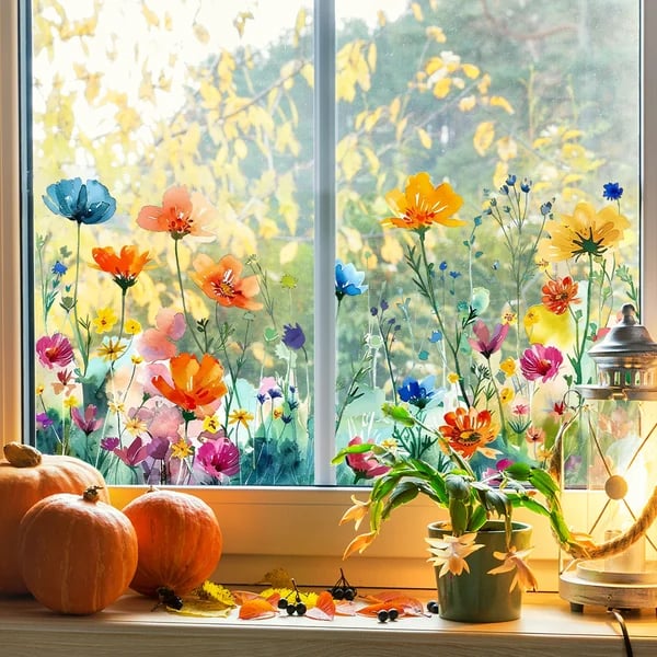 1+1 Gratis | FloraDecoratie™ Herbruikbare Raamstickers