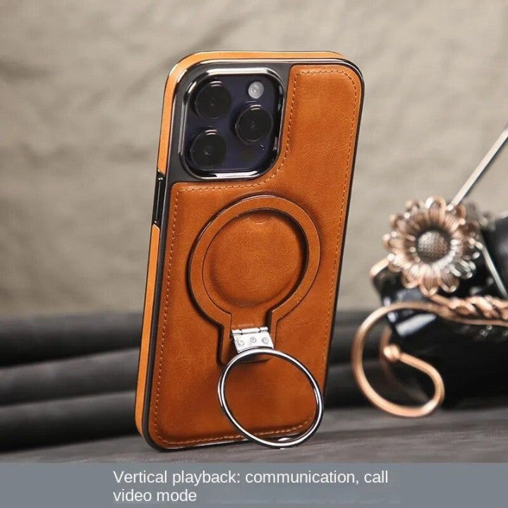 Phone Case met MagSafe | Standfunctie | Hoogwaardig Kunstleer | iPhone Bescherming