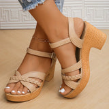 Laura™ - Platform Hoge Hakken Sandalen met Enkelsluiting